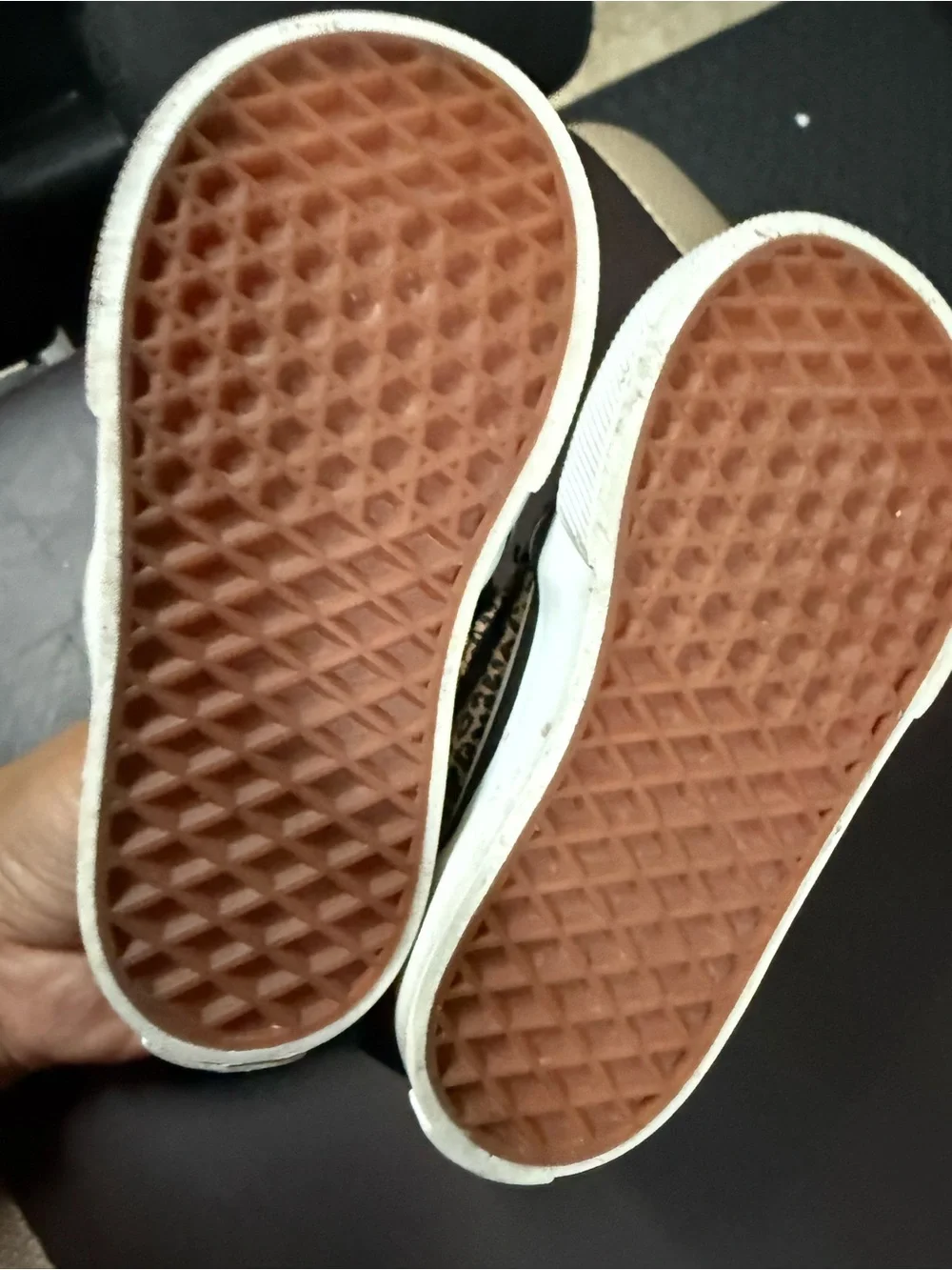 Vans Kids Leopard Print Slip-On Sneakers in Tan and Black